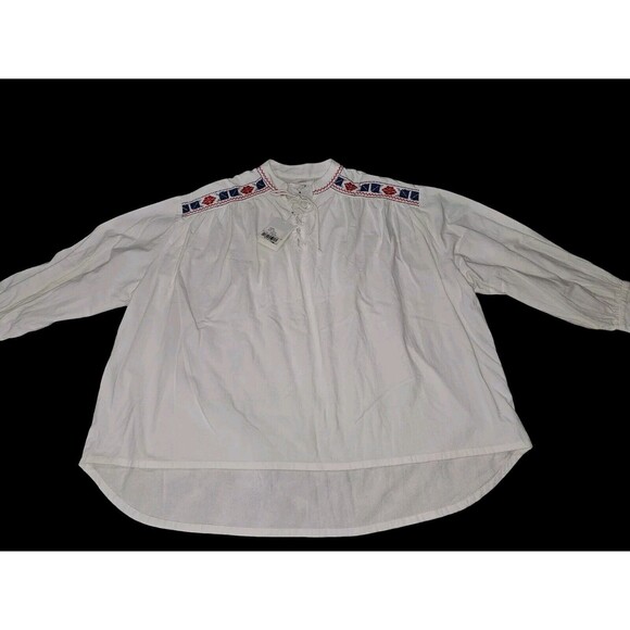 Xirena Lyric Top White Canvas Size Small Cotton Oversized Embroidered Blouse New - Picture 14 of 16